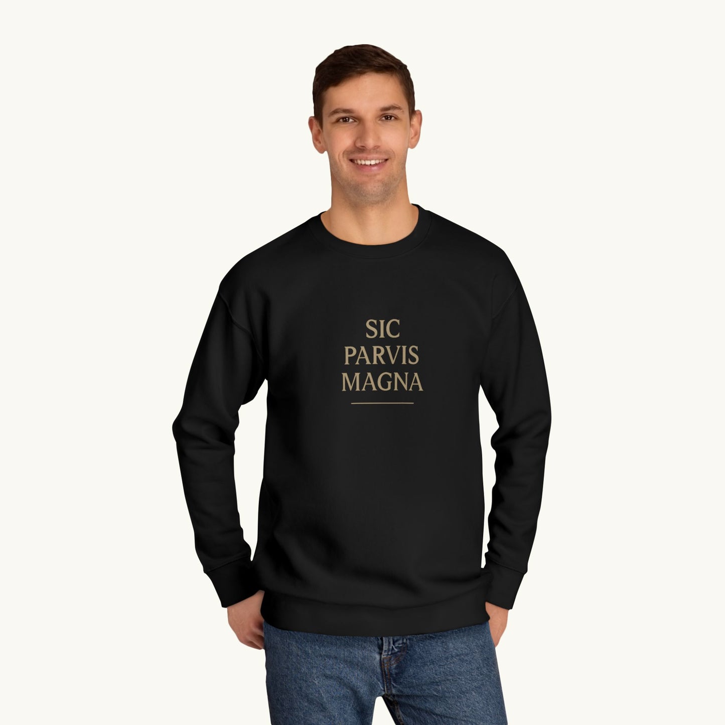 Rose Cotton Luxury Sweatshirt — "Sic Parvis Magna"