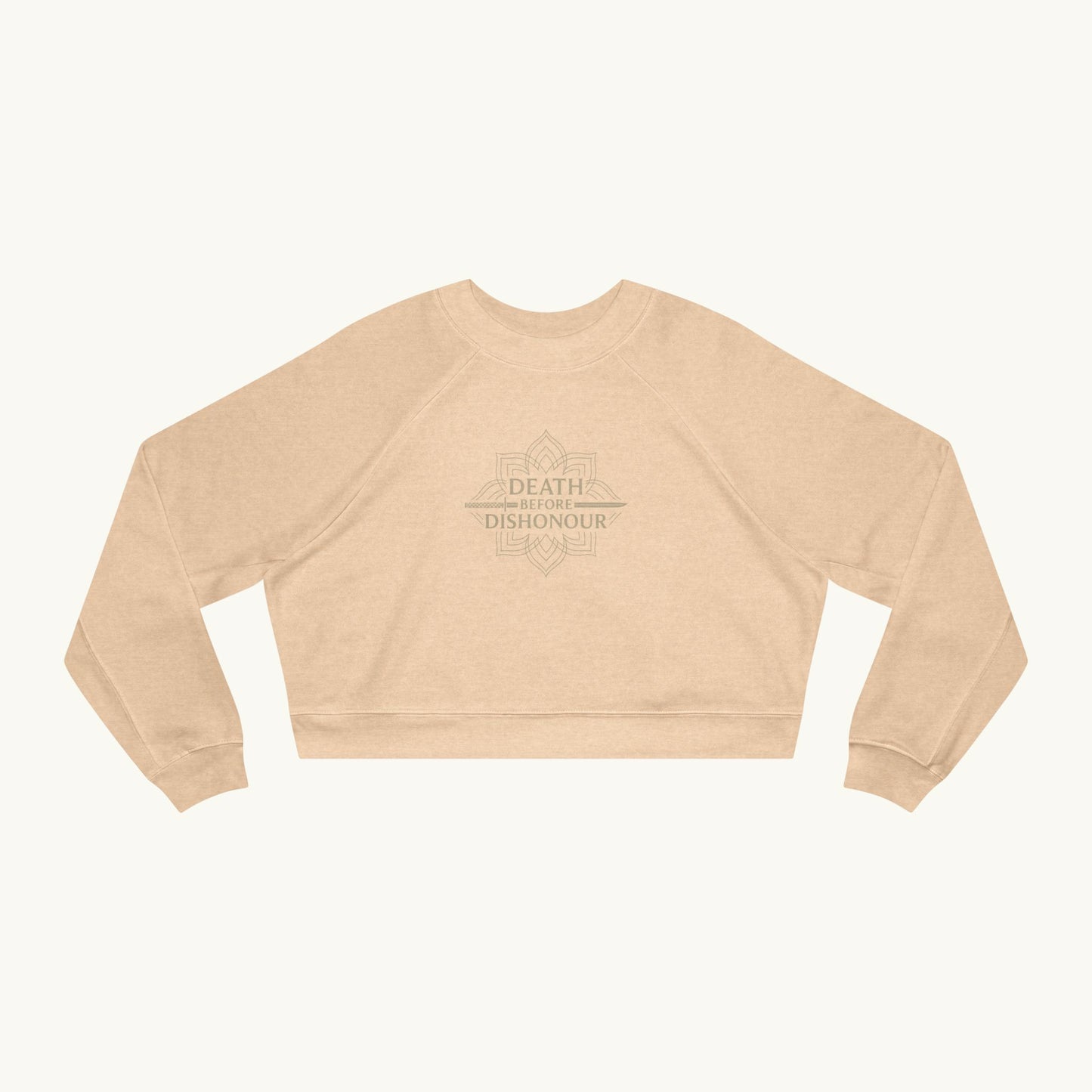 Rose Cropped Fleece Luxury Pullover — "Death before Dishonour"