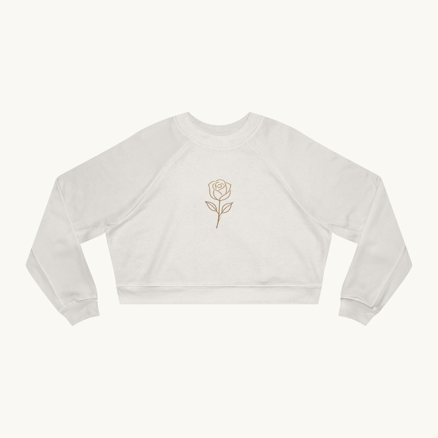 Rose Cropped Fleece Luxury Pullover — "The Divine Rose"