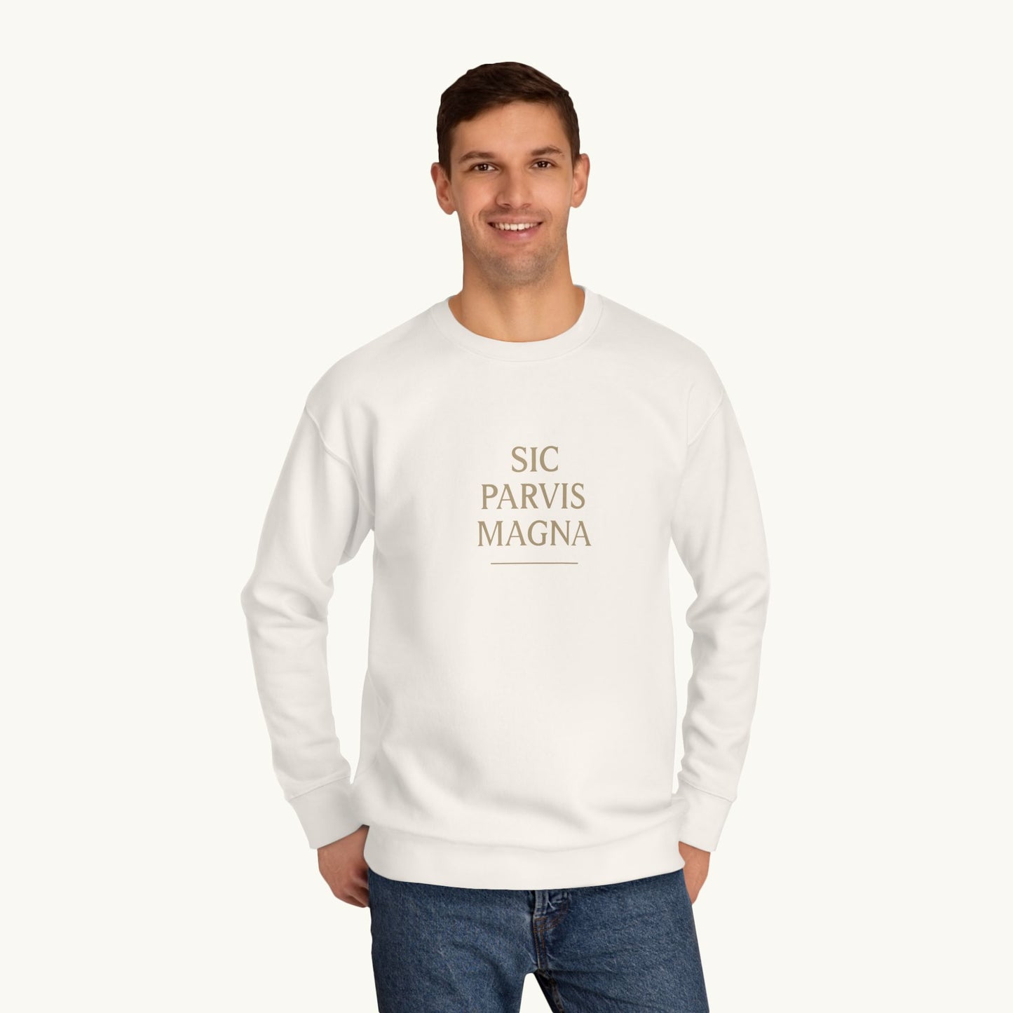 Rose Cotton Luxury Sweatshirt — "Sic Parvis Magna"