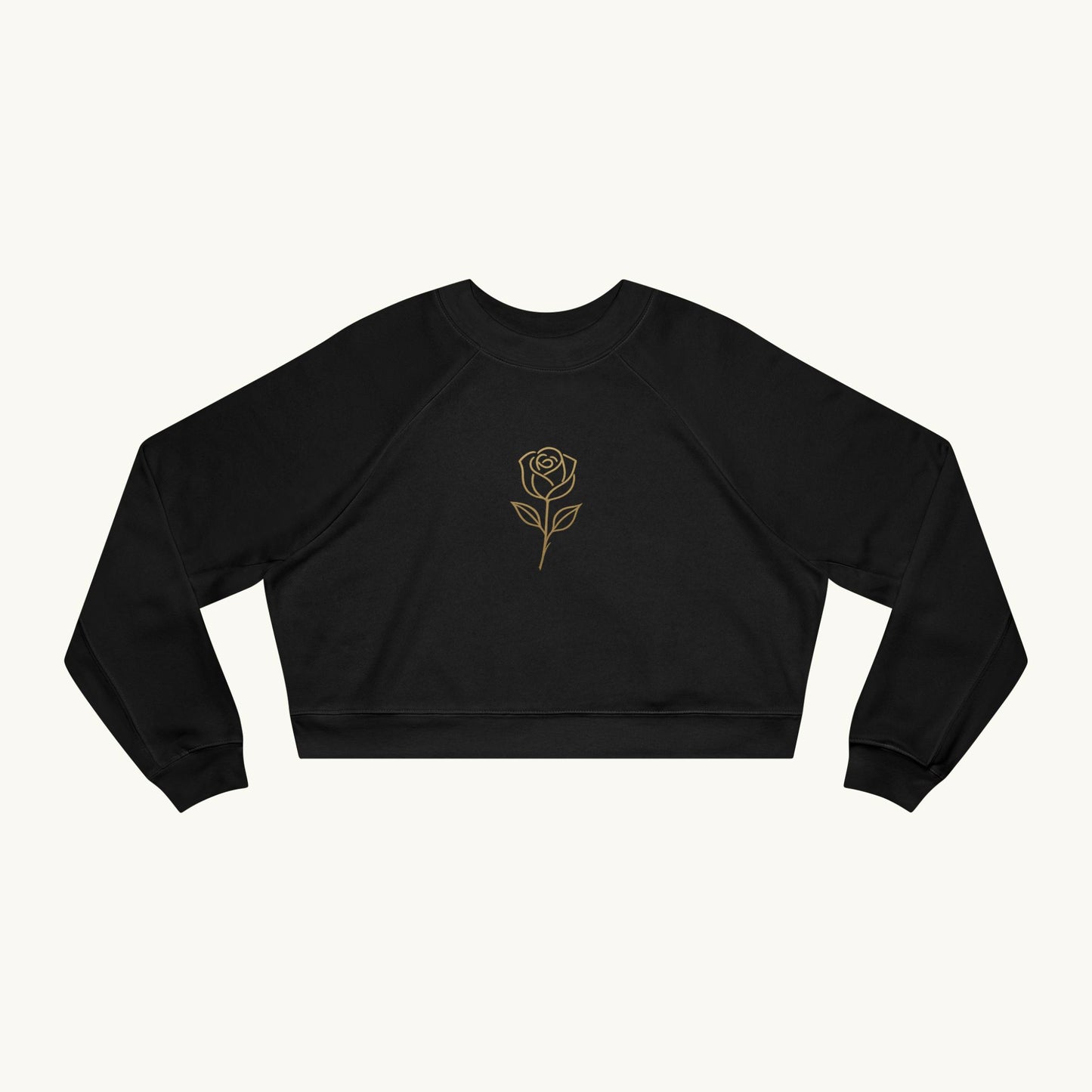 Rose Cropped Fleece Luxury Pullover — "The Divine Rose"