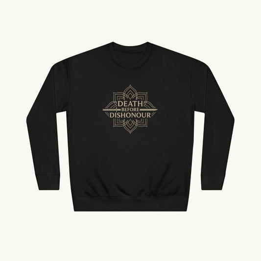Rose Cotton Luxury Sweatshirt — "Death Before Dishonour"