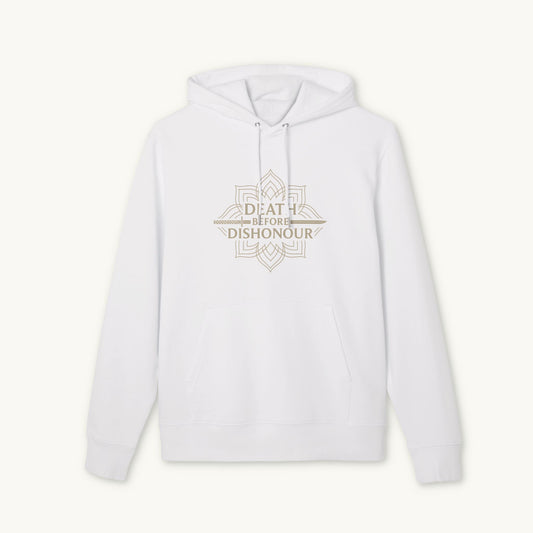 Rose Cotton Luxury Hoodie — "Death Before Dishonour"