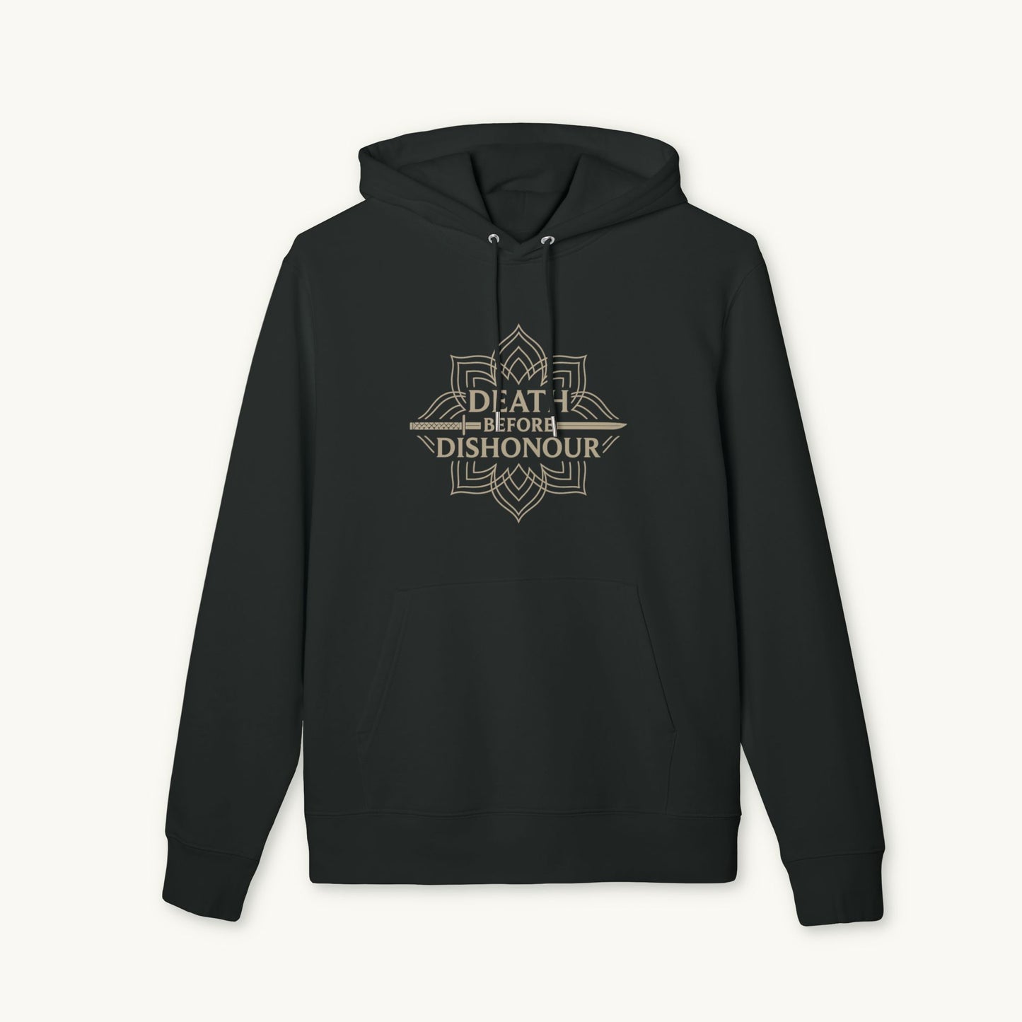 Rose Cotton Luxury Hoodie — "Death Before Dishonour"