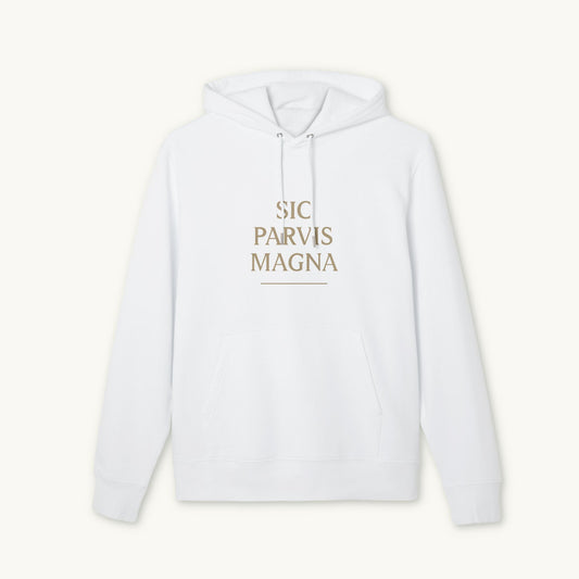 Rose Cotton Luxury Hoodie — "Sic Parvis Magna"